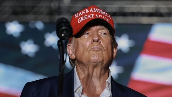 Donald Trump speaks at a campaign rally at the Trump National Doral Golf Club, on 9 July in Doral, Florida