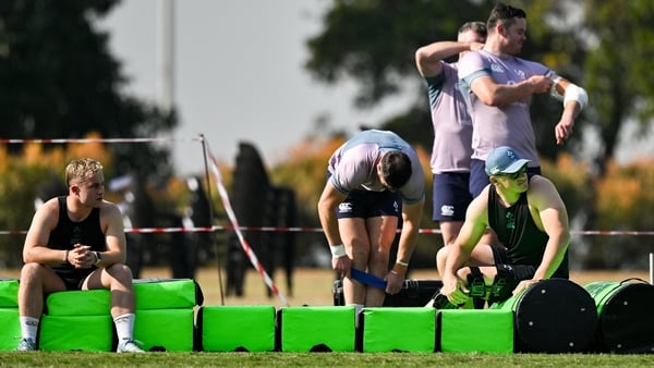 Ireland players at training prior to the final game of the season against South Africa