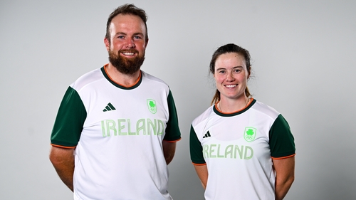 Shane Lowry and Leona Maguire pictured at the team announcement