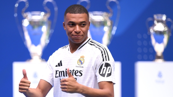 Real Madrid unveil new signing Kylian Mbappe at a packed Bernabeu