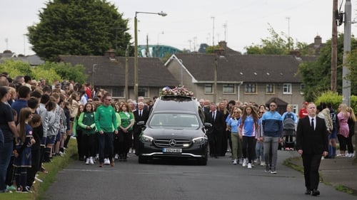 Zara's funeral procession was led by players from both Termonfeckin Celtic FC and Newtown Blues GFC