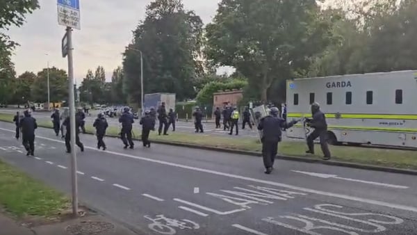 The Garda Public Order Unit at the scene this evening