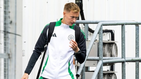 Viljami Sinisalo pictured as the Celtic squad depart for a pre-season tour of the USA