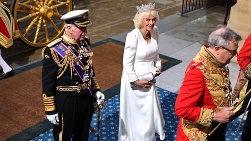 Britain's King Charles and Queen Camilla arriving the opening of parliament