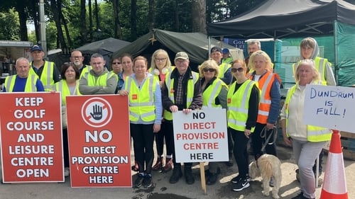 An around-the-clock demonstration has been held by locals outside the gates of Dundrum House Hotel since late May