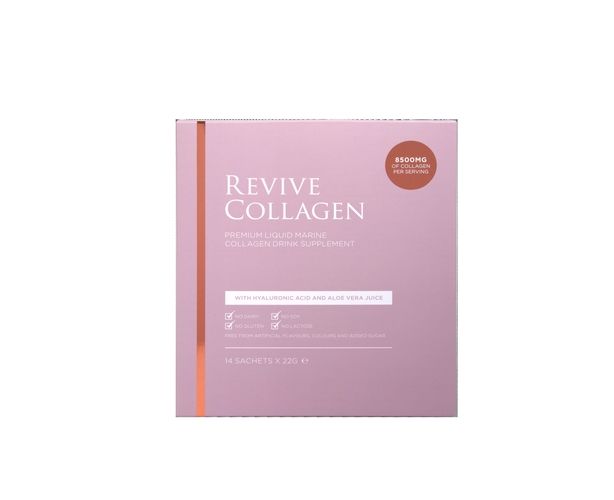 Pale pink box of liquid collagen