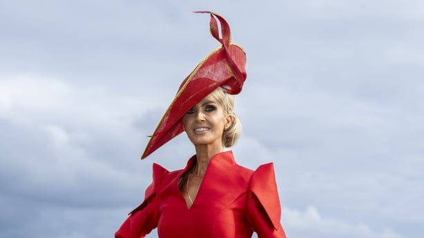 Eva Hayes Morrissey from Limerick was crowned 'Best Hat' as she wowed in a stunning red side-disc hat. Photo: Andrew Downes.