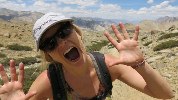 Deirdre Mullins hiking the Himalayas