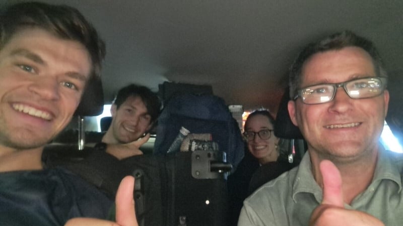 Kieran Duggan with Olympic gold medal rowers Paul O'Donovan and Fintan McCarthy and fellow rower Natalie Long (Pics: Kieran Duggan)