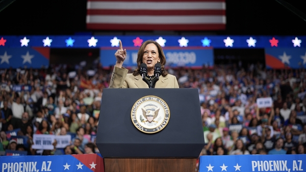 Democratic presidential candidate Kamala Harris was interrupted by pro-Palestinian demonstrators during her speech in Arizona