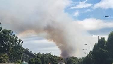 Fire brigade and gardaí battling gorse wildfire in Dublin