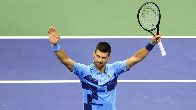 Novak Djokovic celebrates after defeating Radu Albot