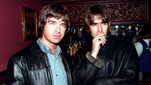 Oasis lead singer Liam Gallagher and brother Noal Gallagher at the opening night of Steve Coogan's comedy show
