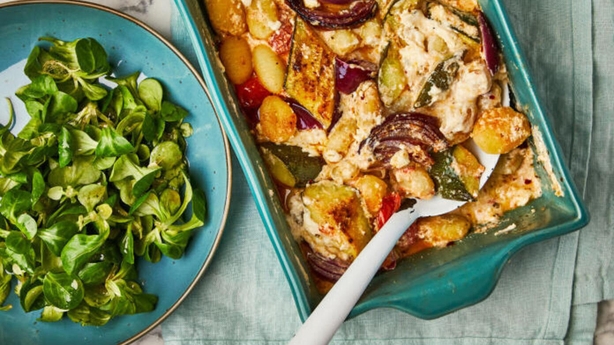 All-in-one honey-baked Greek cheese and crispy gnocchi (Gousto/PA)