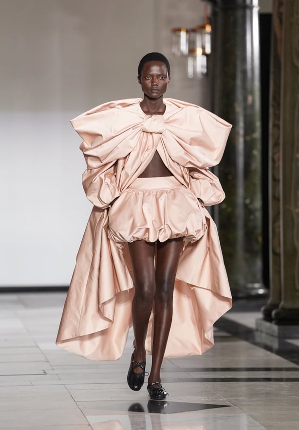 Models on the catwalk during the Simone Rocha show at The Old Bailey