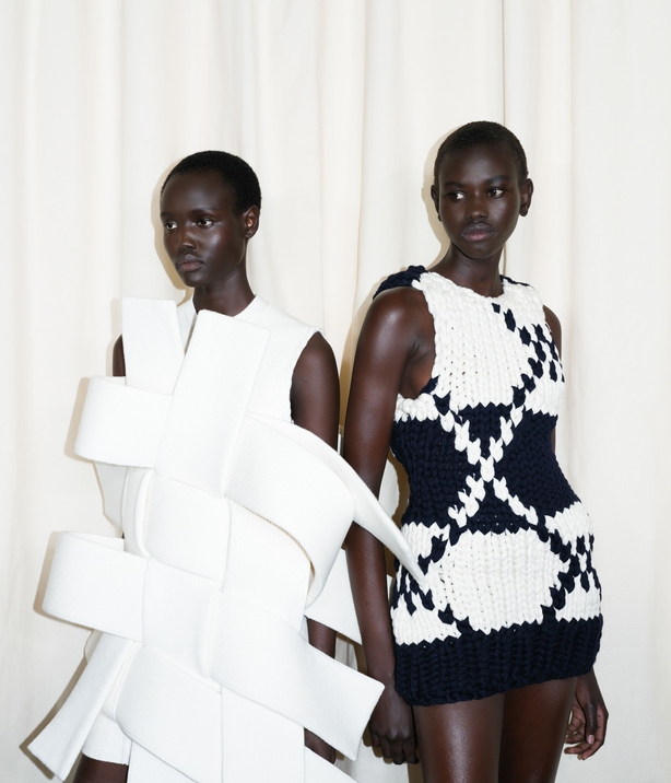 Models backstage at JW Anderson