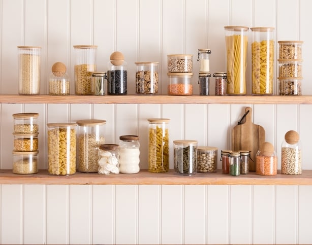 B&M Home selection of clear glass storage containers