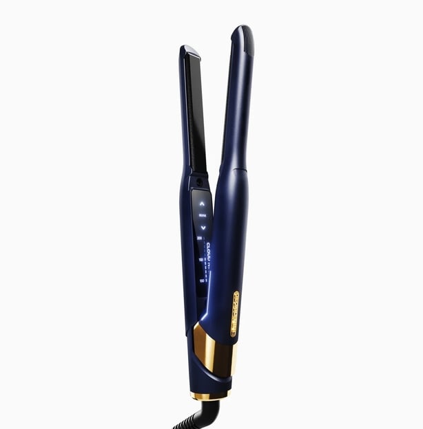 Navy blue and gold slim straightener