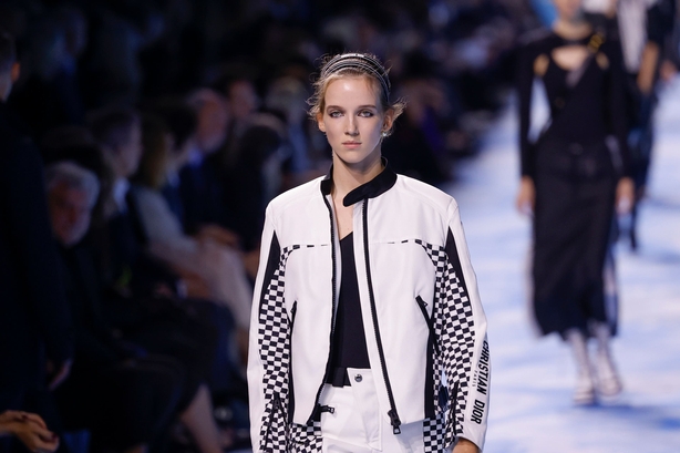 A model wears a creation as part of the Christian Dior Spring/Summer 2025 collection