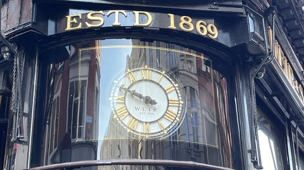 The Weirs' clock on Grafton Street in Dublin