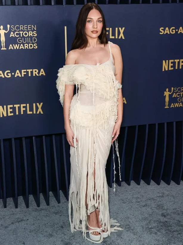 Maddie Ziegler wore a vintage deconstructed McQueen dress to the 30th Annual Screen Actors Guild Awards (Alamy/PA)