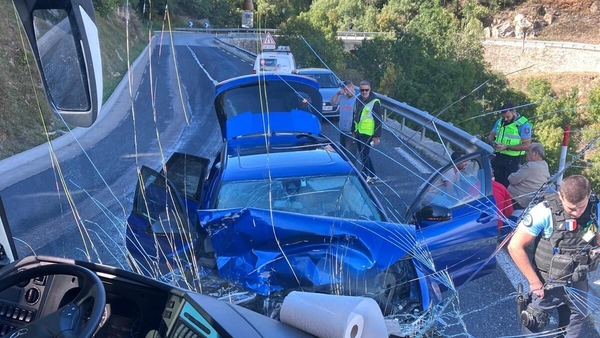 The bus, which was carrying 44 Irish people, was involved in a collision with a single vehicle near Mont Luis in the south of France