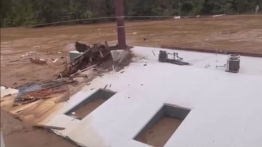 Parts of building swept away in Helene flood