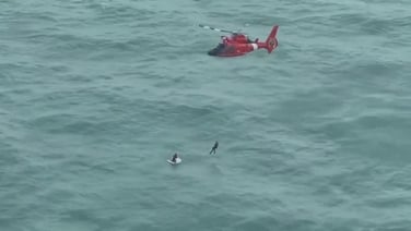 US Coast Guard rescues man hanging onto cooler box off Florida coast