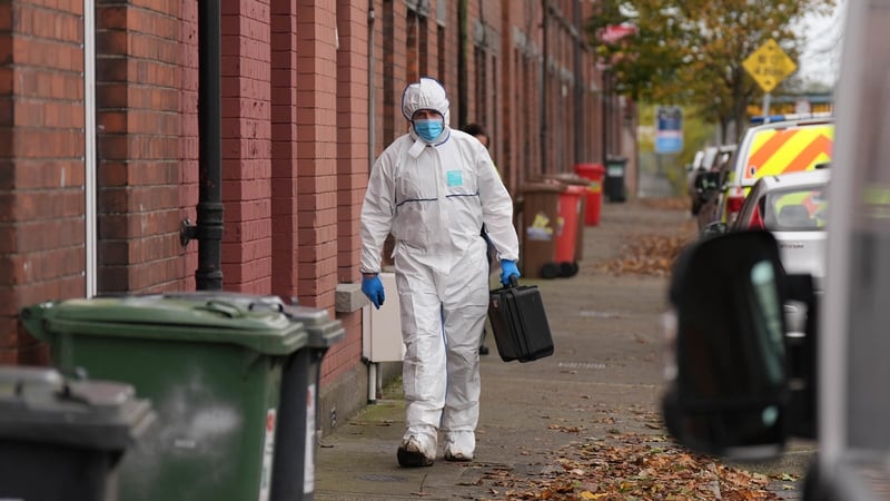 A digger was brought in and used to search an area of wasteland behind the gardens at the rear of the row of terraced houses