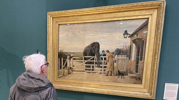 Richard Collins admires 'The Disputed Toll' in Manchester Museum