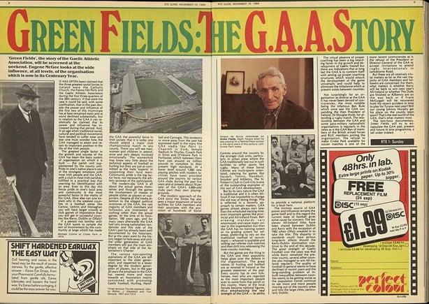RTÉ Guide, 16 November 1984 - Green Fields: The GAA Story
