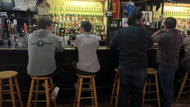 People in O'Kelly's Irish Bar in Washington