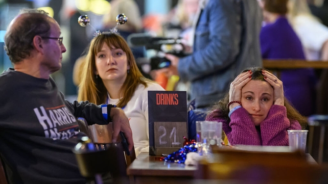 On the other side, Democratic supporters became anxious as the night wore on, with fears growing about Kamala Harris's path to victory.