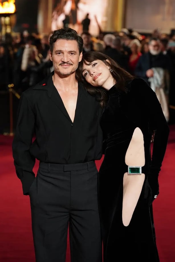 Lux Pascal wore a black velvet gown from Stephane Rolland's autumn/winter 2024 collection (Ian West/PA)