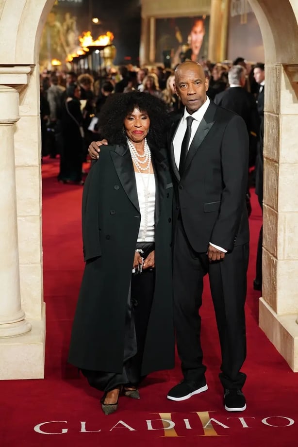 Denzel Washington was joined by his wife, Pauletta Washington (Ian West/PA)