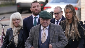 Philip Sutcliffe (front of photo) showed up at Conor McGregor's court case