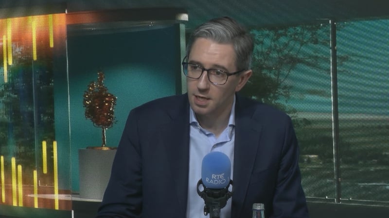 Simon Harris ag labhairt raidió RTÉ inniu