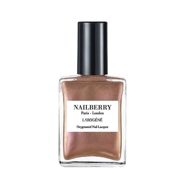 Brown metallic chrome nail varnish
