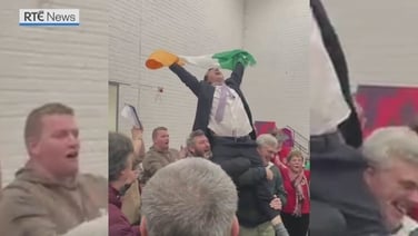 Fianna Fáil's Aindrias Moynihan celebrates elected in Cork North-West