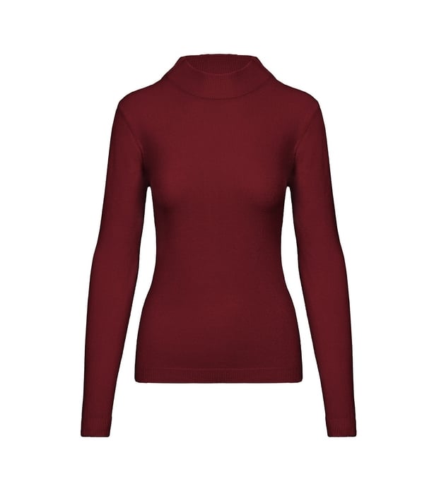 Burgundy knitted turtleneck