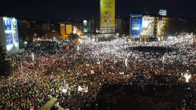 Protest held in Serbia over fatal train station incident