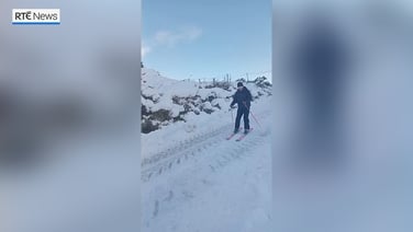Skiing down a Kerry country road