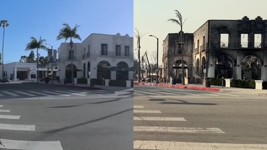 Before and after footage shows destruction of LA wildfires