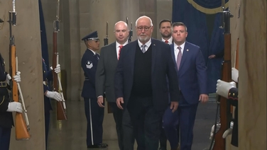 Incoming vice president JD Vance arrives at the inauguration of Donald Trump