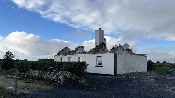 The entire roof of a house in Galway was taken off during the storm