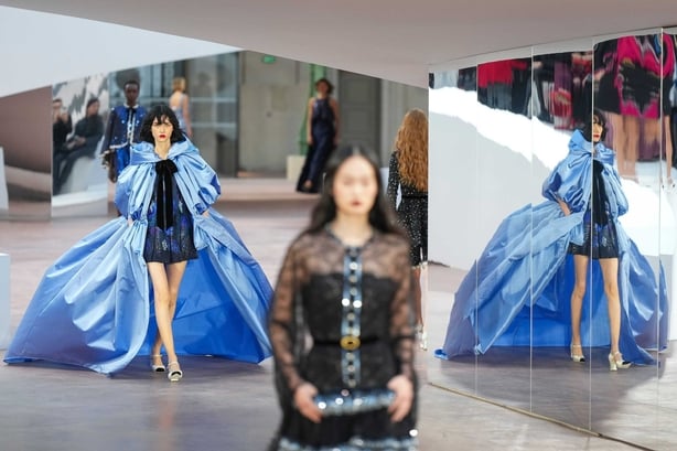 A model wears a creation as part of the Chanel Haute Couture Spring Summer 2025 collection, that was presented in Paris, Tuesday, Jan. 28, 2025.
