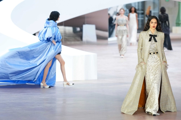 Models wear creations as part of the Chanel Haute Couture Spring Summer 2025 collection, that was presented in Paris, Tuesday, Jan. 28, 2025.