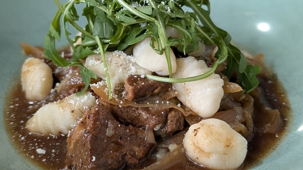 Paul's ragu of lamb and sticky onions with gnocchi