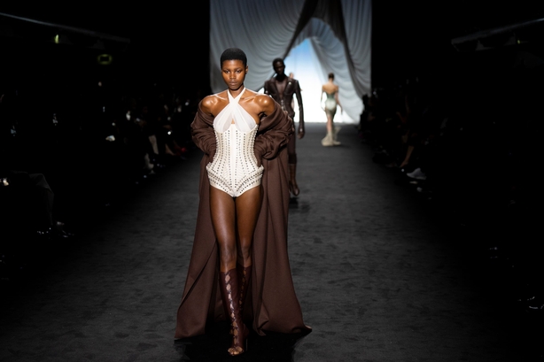 A model wears a creation as part of the Jean Paul Gaultier Haute Couture Spring Summer 2025 collection, that was presented in Paris, Wednesday, Jan. 29, 2025