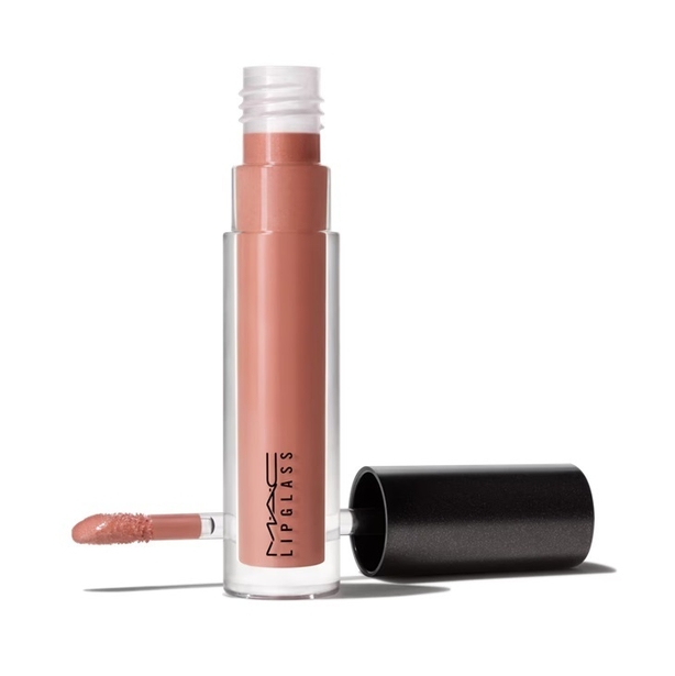 Glossy pink lip gloss